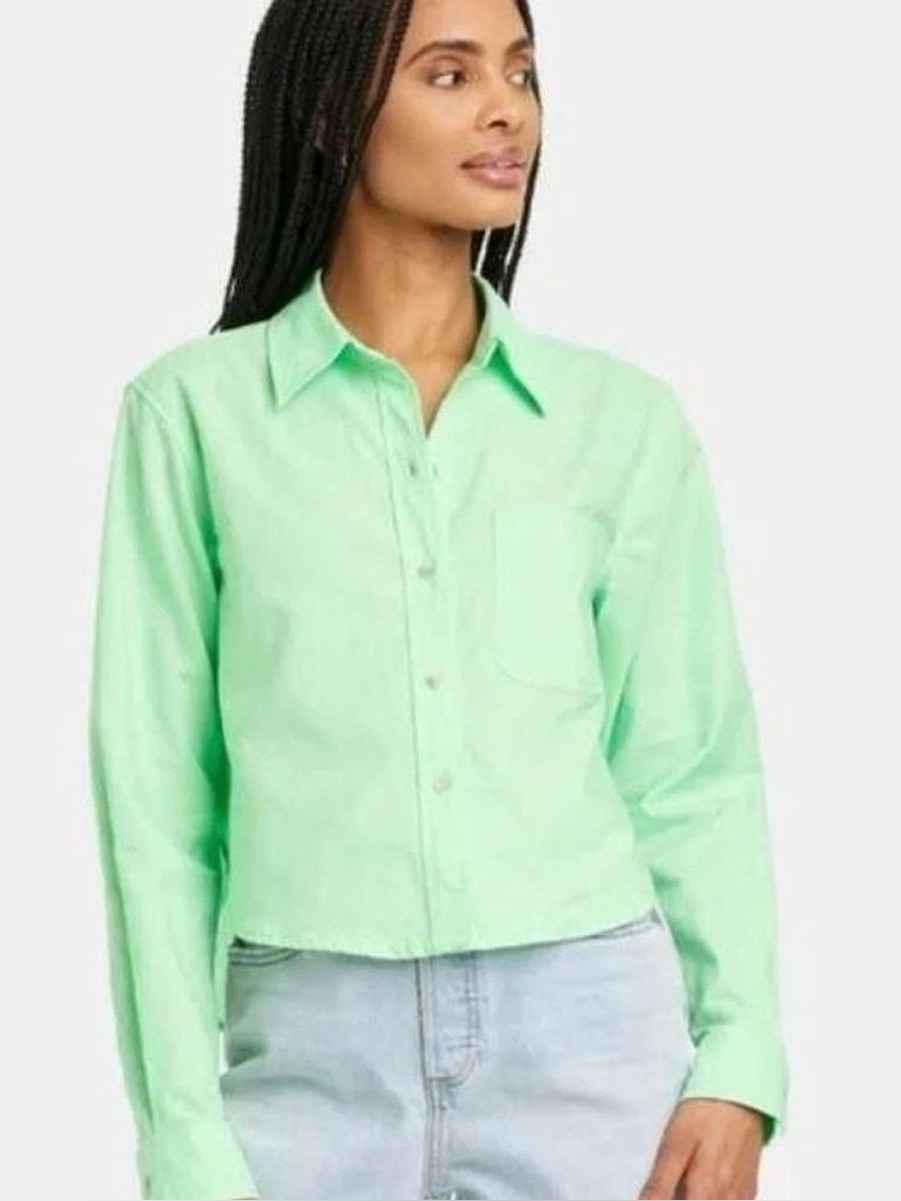 Nwot Universal Thread Cropped Fit Long Sleeve Collared Button Down Shirt